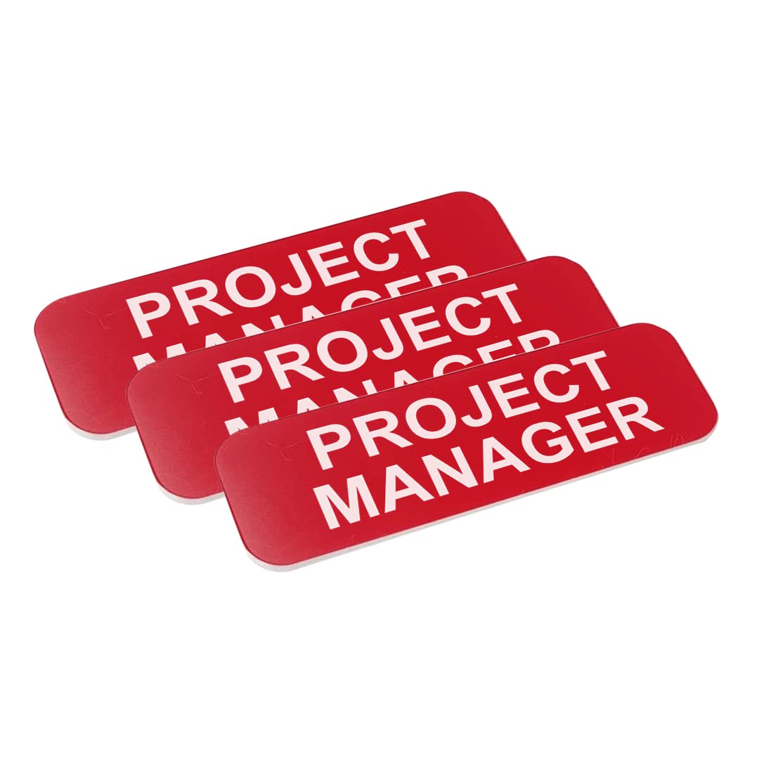 Project Manager 1 x 3" Name Tag/Badge, (3 Pack)