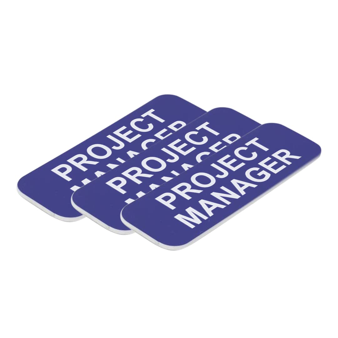 Project Manager 1 x 3" Name Tag/Badge, (3 Pack)