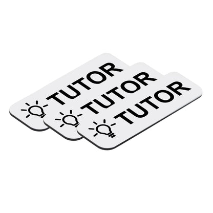 Tutor 1 x 3" Name Tag/Badge, (3 Pack)