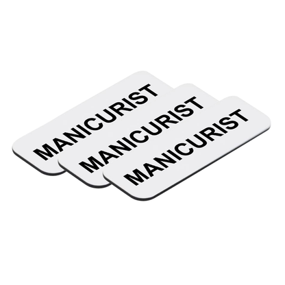 Manicurist 1 x 3" Name Tag/Badge, (3 Pack)