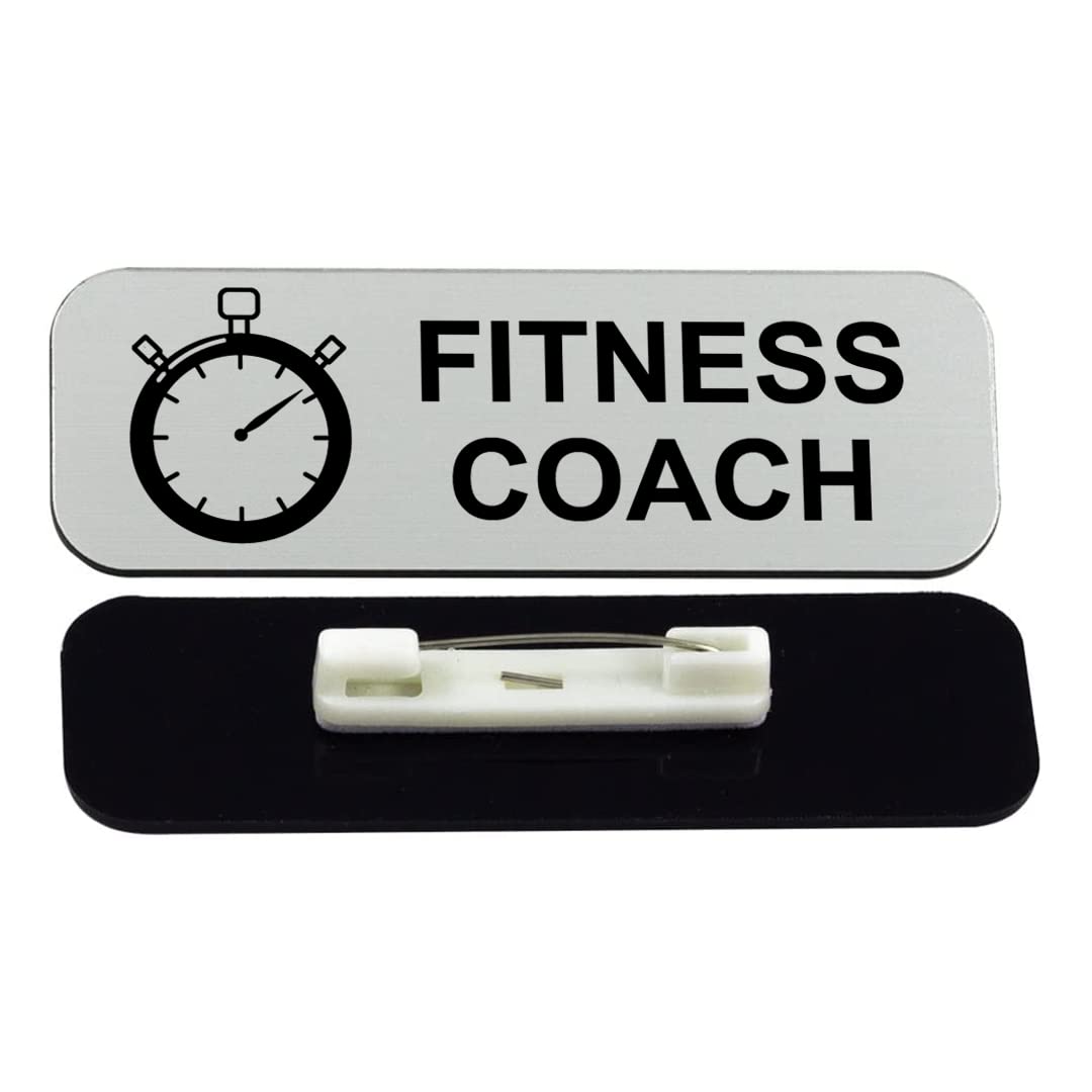 Signs ByLITA, Fitness Coach 1 x 3" Name Tag/Badge, (3 Pack)