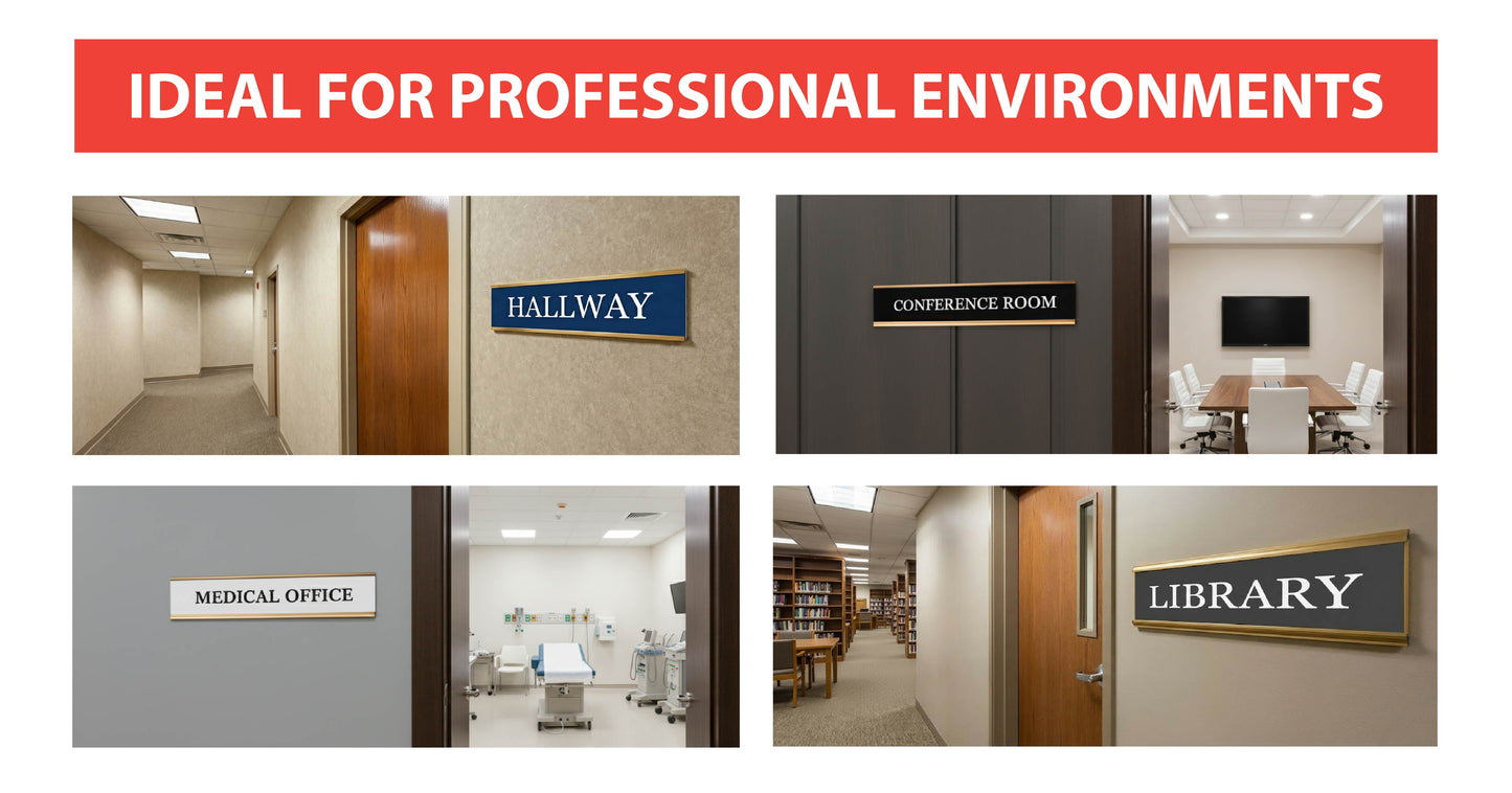 Office Wall Name Plate Holder - 2" x 8" / 2" x 10"