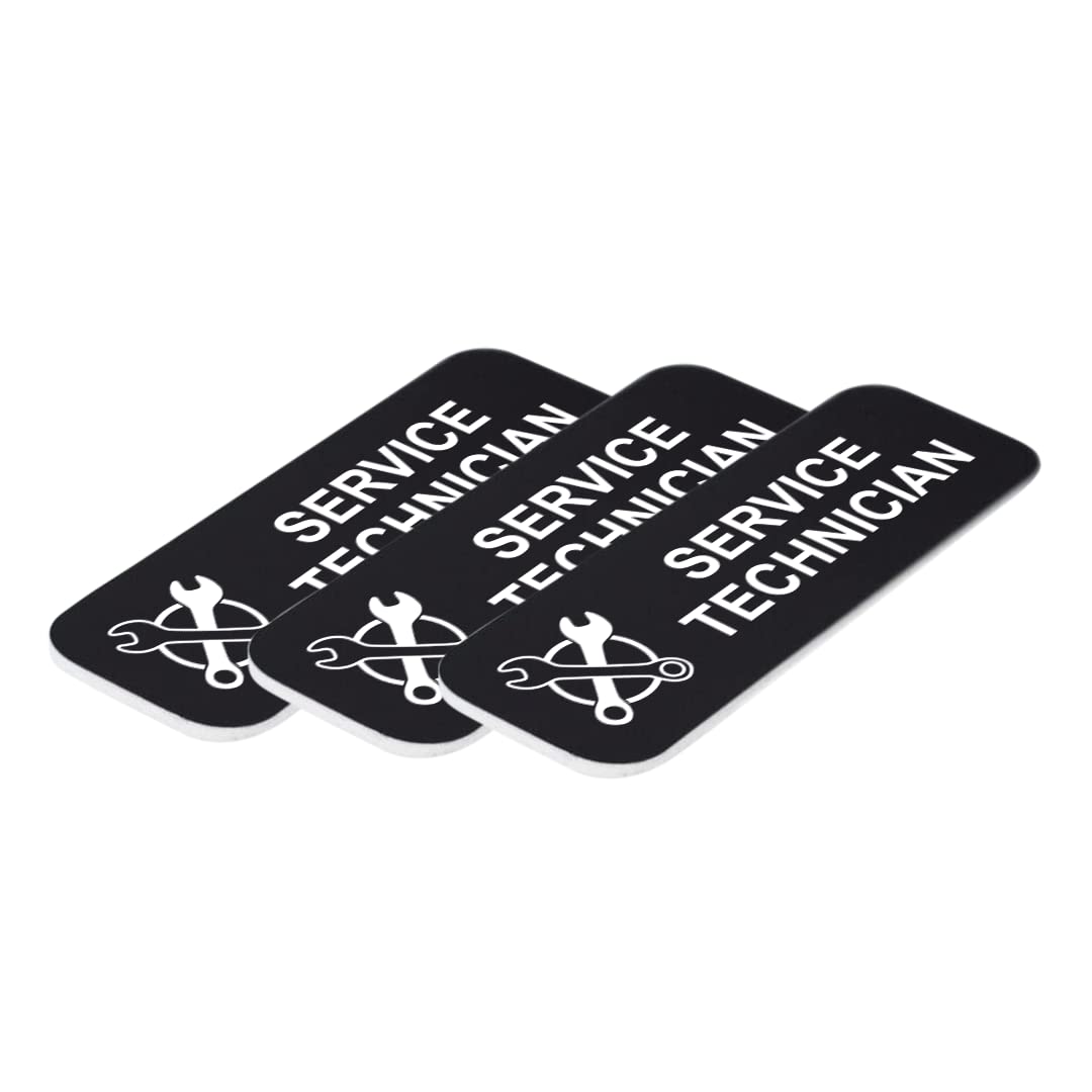 Signs ByLITA Service Technician 1 x 3" Name Tag/Badge, (3 Pack)