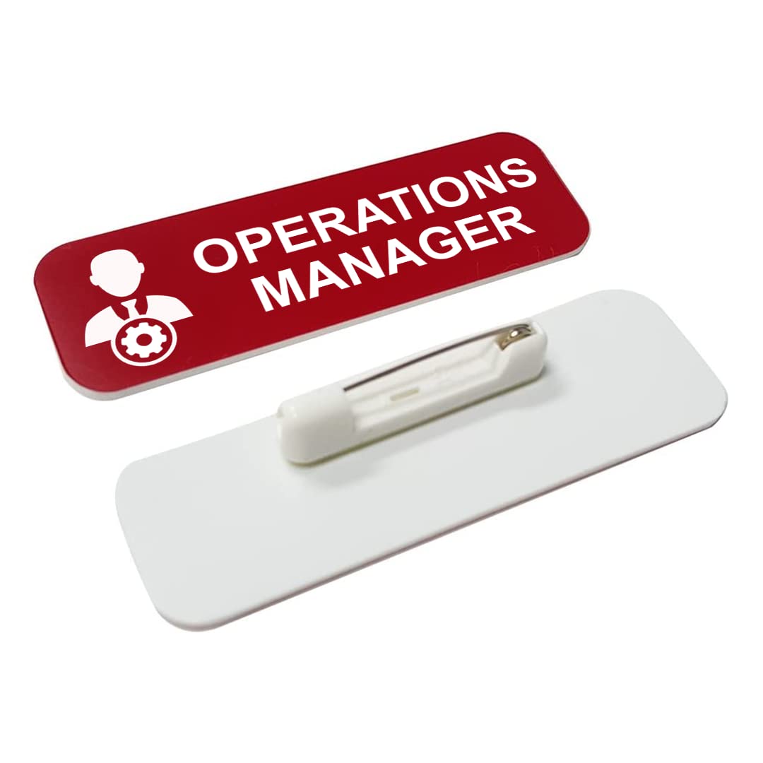 Signs ByLITA Operations Manager 1 x 3" Name Tag/Badge, (3 Pack)