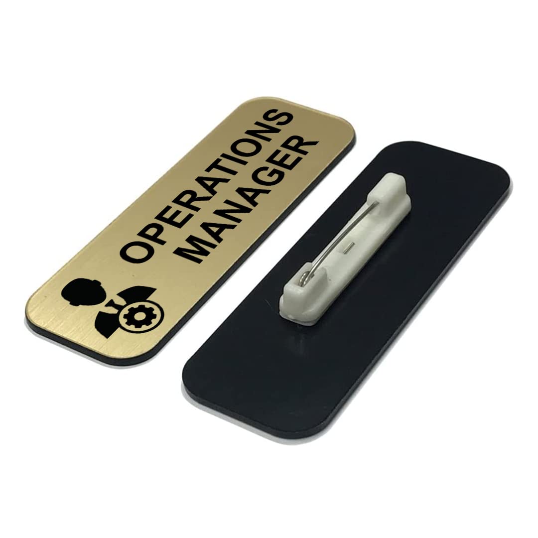 Signs ByLITA Operations Manager 1 x 3" Name Tag/Badge, (3 Pack)