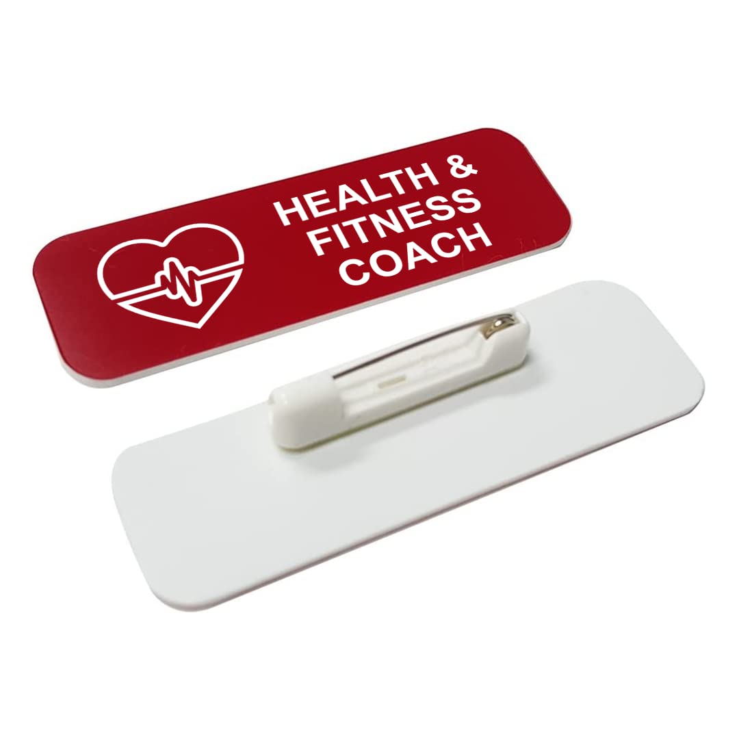 Health & Fitness Coach 1 x 3" Name Tag/Badge, (3 Pack)