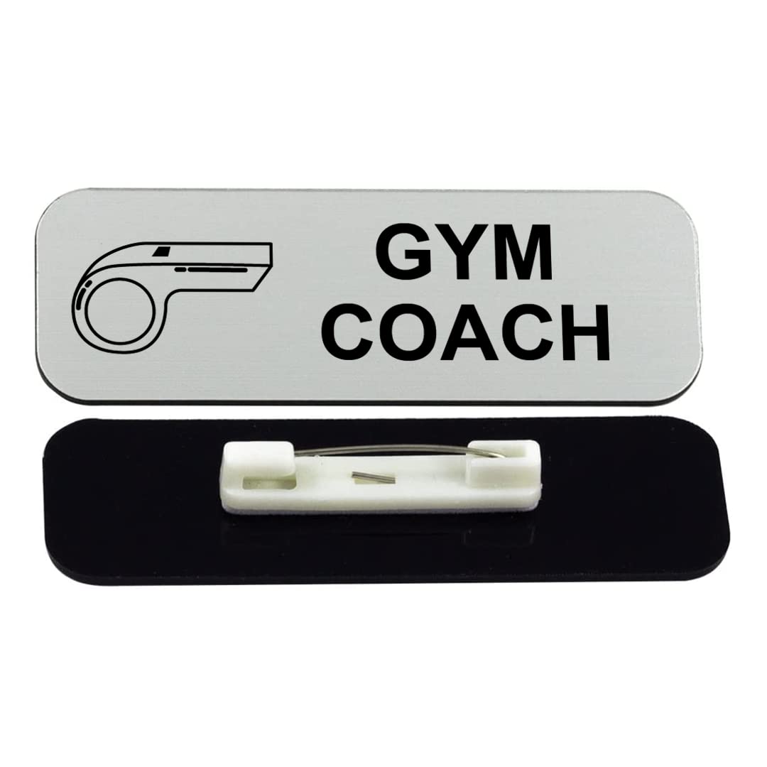 Signs ByLITA, Gym Coach 1 x 3" Name Tag/Badge, (3 Pack)