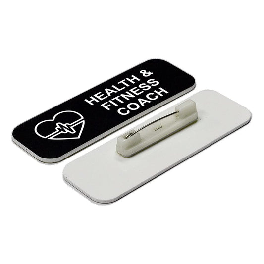 Health & Fitness Coach 1 x 3" Name Tag/Badge - Name Tag Badge