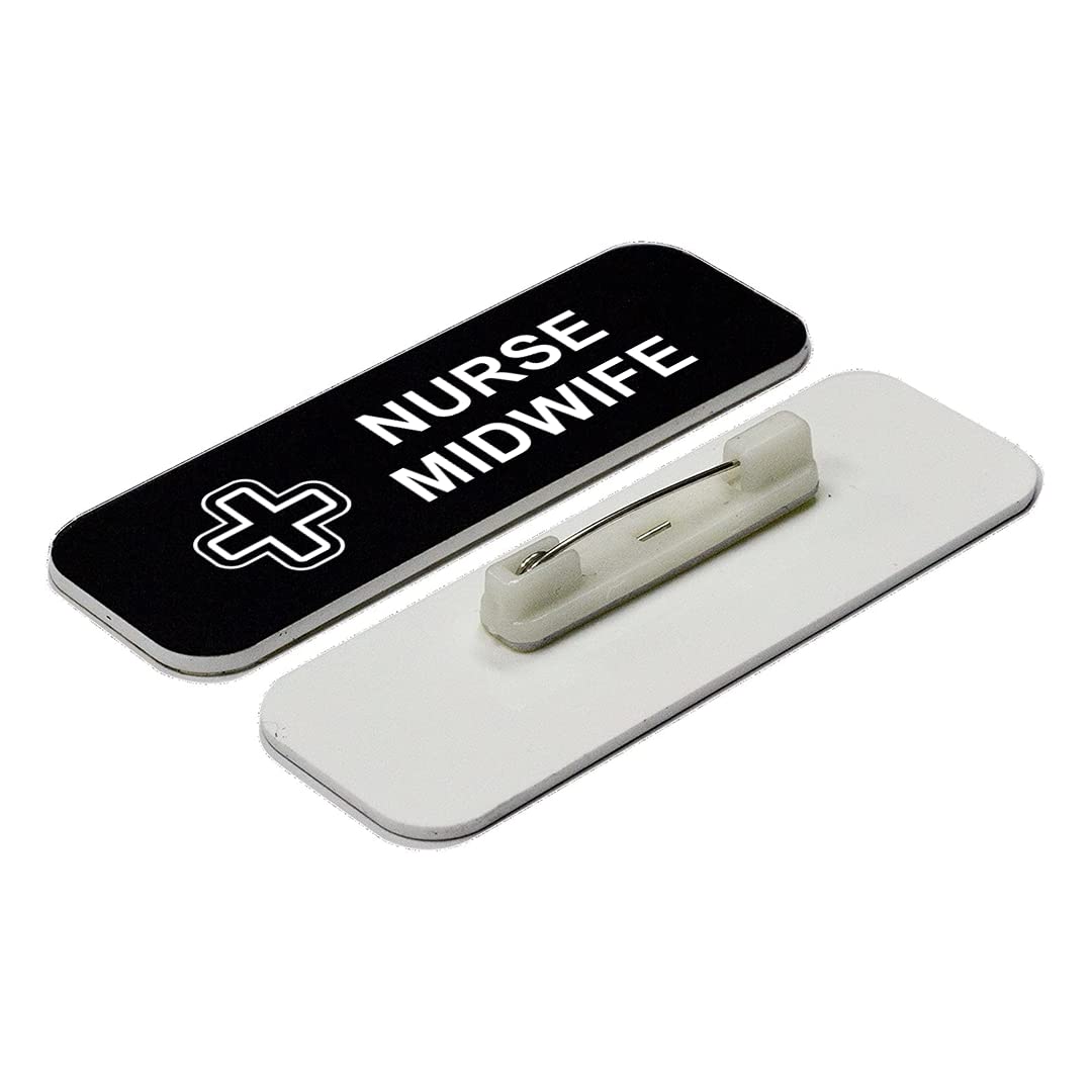 Nurse Midwife 1 x 3" Name Tag/Badge, (3 Pack)