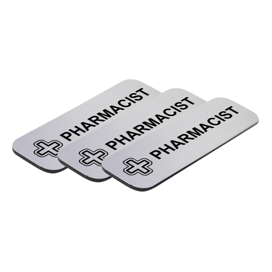 Pharmacist 1 x 3" Name Tag/Badge, (3 Pack)