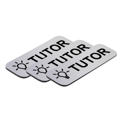 Tutor 1 x 3" Name Tag/Badge, (3 Pack)