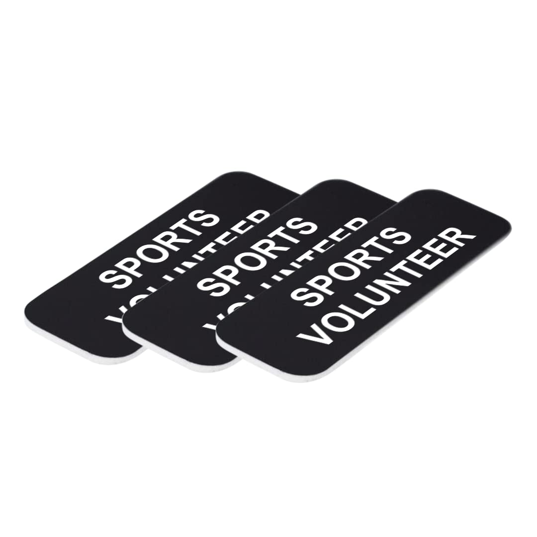 Sports volunteer 1 x 3" Name Tag/Badge, (3 Pack)