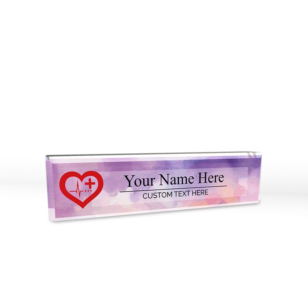 Signs ByLITA Medical Symbol Collection Custom 2 x 10" Personalized Acrylic Desk Signs