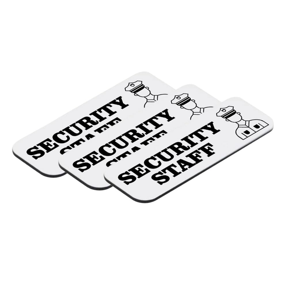 Security Staff 1 x 3" Rounded Corner Name Badge | Medical Facilities