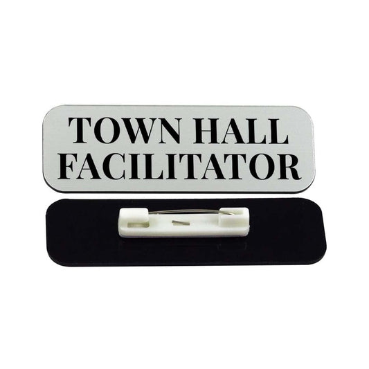Town Hall Facilitator 1 x 3" Rounded Corner Name Badge - Name Tag Badge