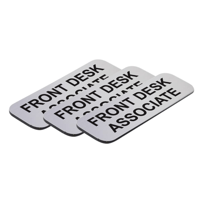 Front Desk Associate 1 x 3" Name Tag/Badge, (3 Pack)