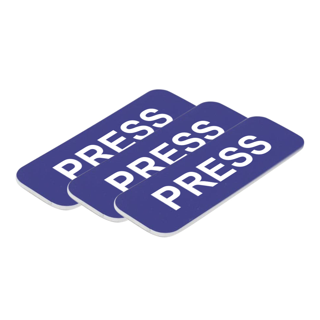 Press 1 x 3" Name Tag/Badge, (3 Pack)