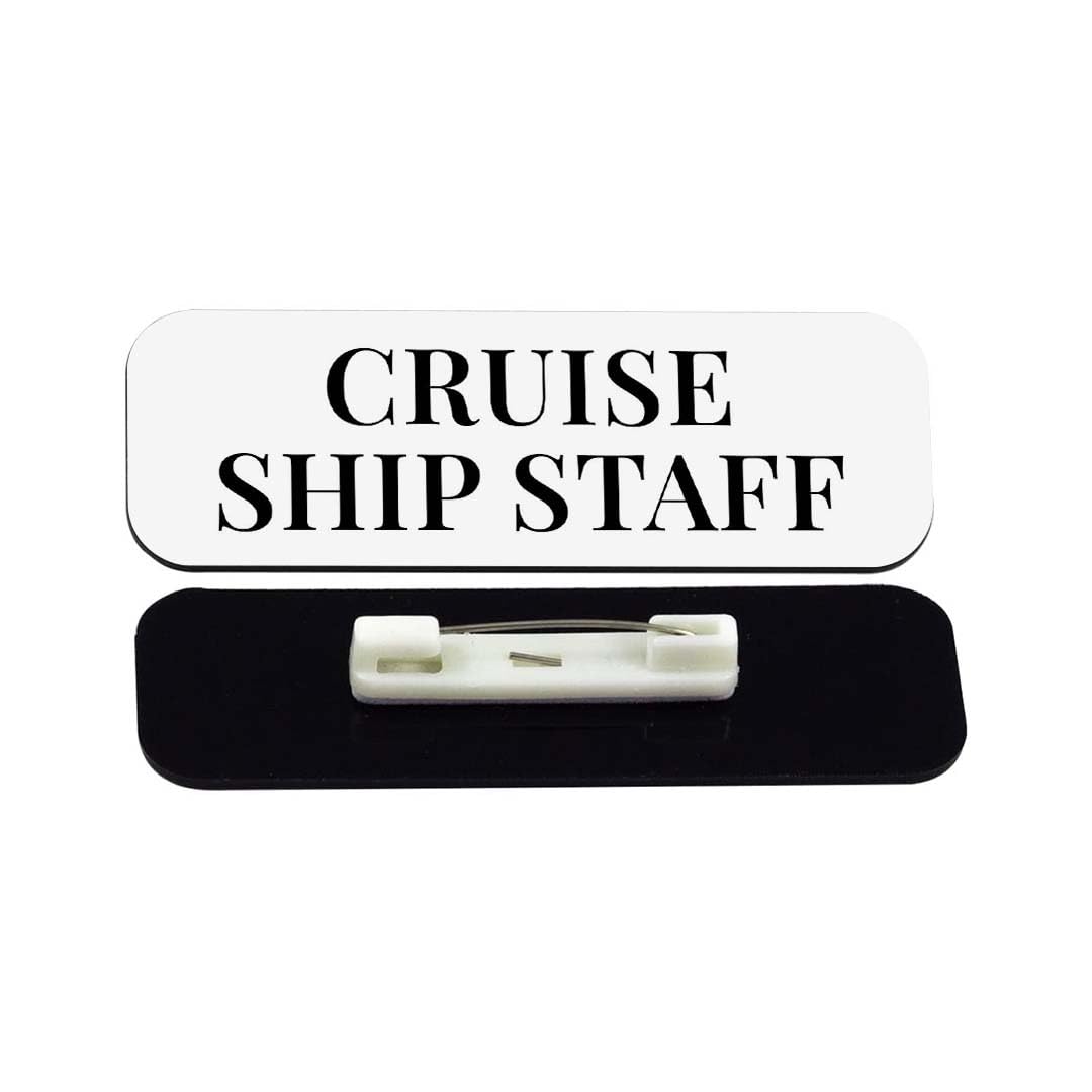 Cruise Ship Staff 1 x 3" Rounded Corner Name Badge | Stock Name Badges