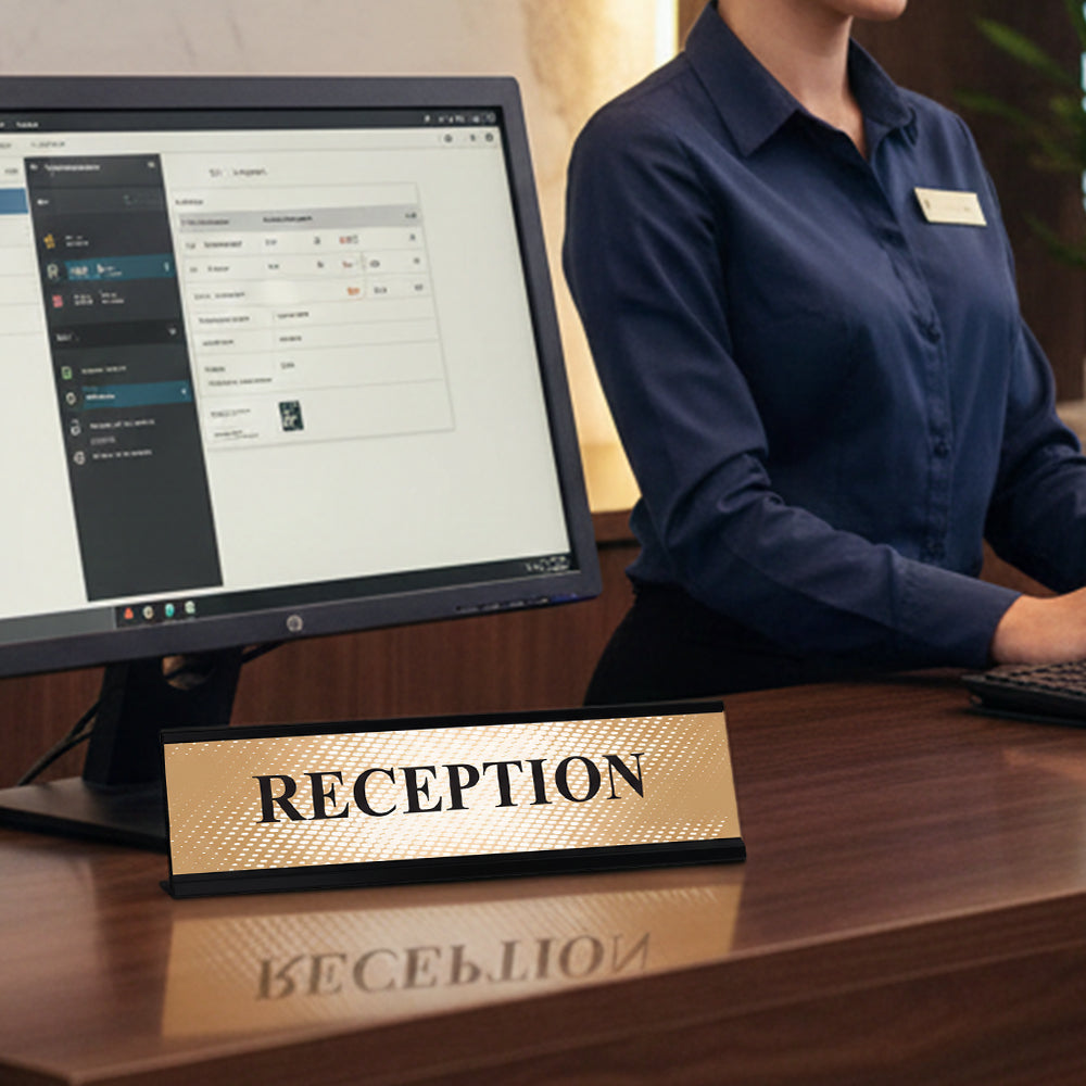 Reception, Designer Series Desk Sign, Novelty Nameplate (2 x 8")