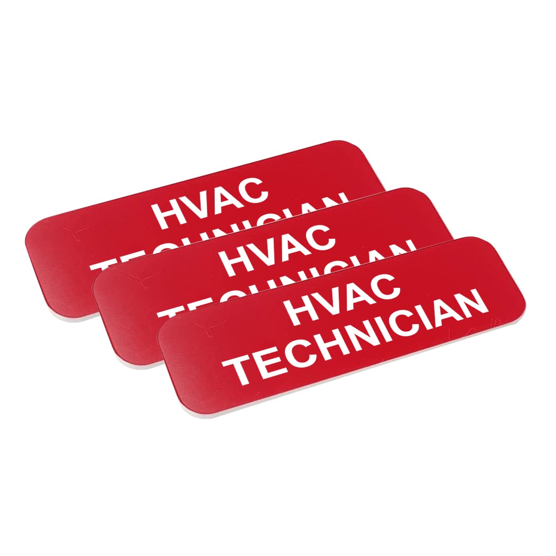 HVAC Technician 1 x 3" Name Tag/Badge, (3 Pack)