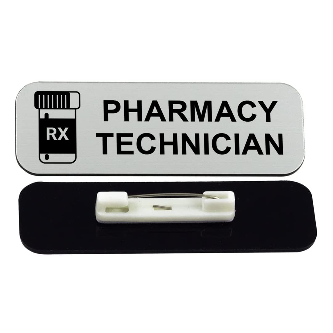 Pharmacy Technician 1 x 3" Name Tag/Badge, (3 Pack)