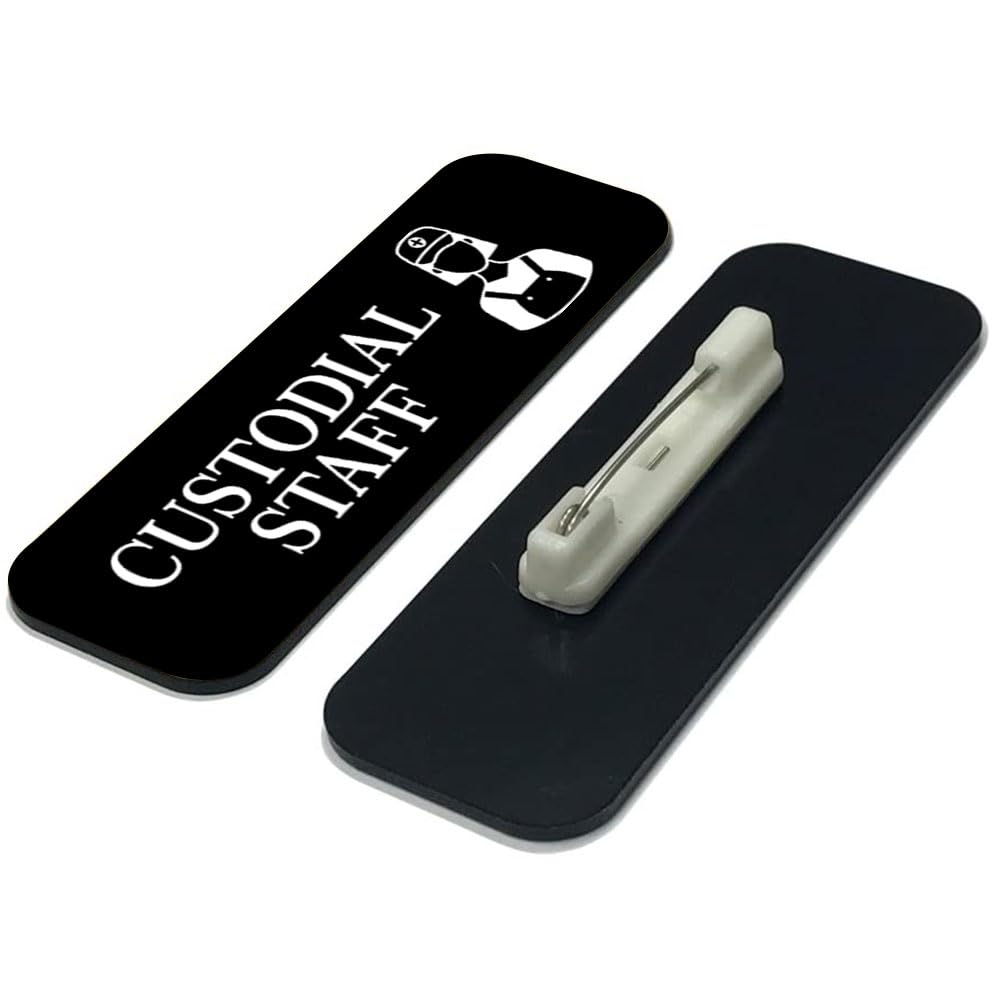 Custodial Staff 1 x 3" Rounded Corner Name Badge | Medical Facilities