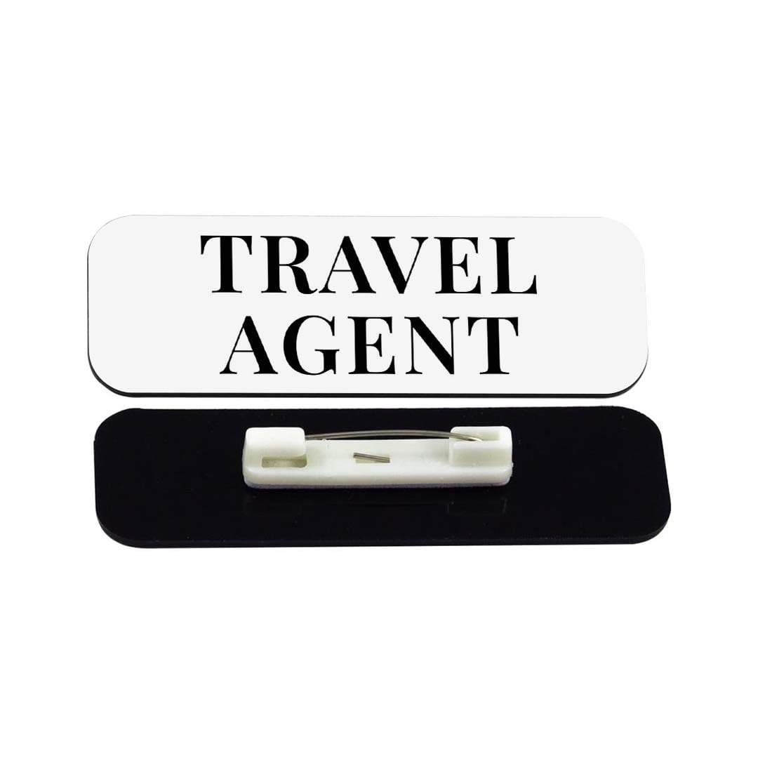 Travel Agent 1 x 3" Rounded Corner Name Badge | Stock Name Badges