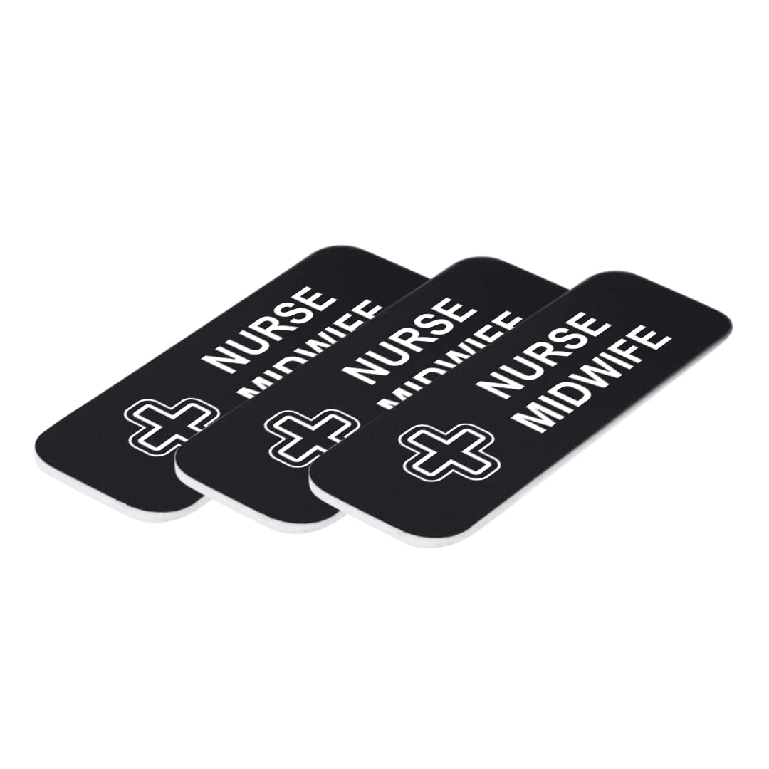 Nurse Midwife 1 x 3" Name Tag/Badge, (3 Pack)