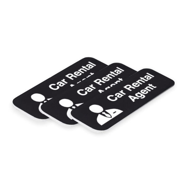 Signs ByLITA Car Rental Agent Graphic 1 x 3" Name Tag/Badge, (3 Pack)