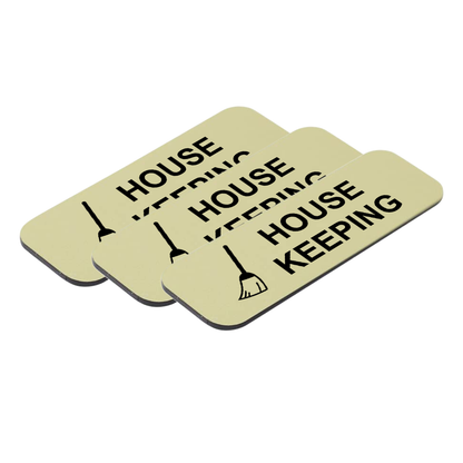 House Keeping 1 x 3" Name Tag/Badge, (3 Pack)