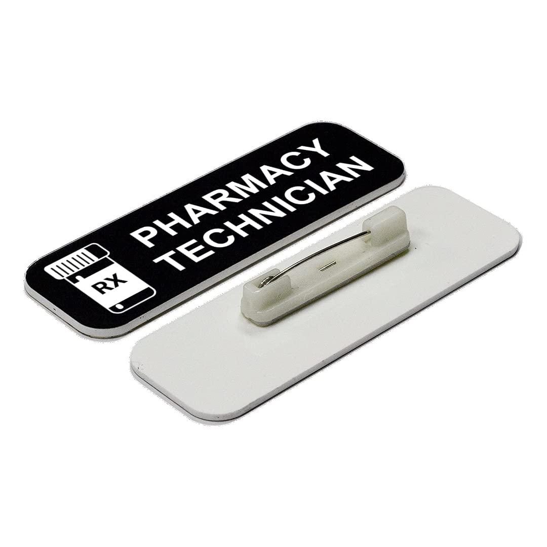Pharmacy Technician 1 x 3" Name Tag/Badge, (3 Pack)