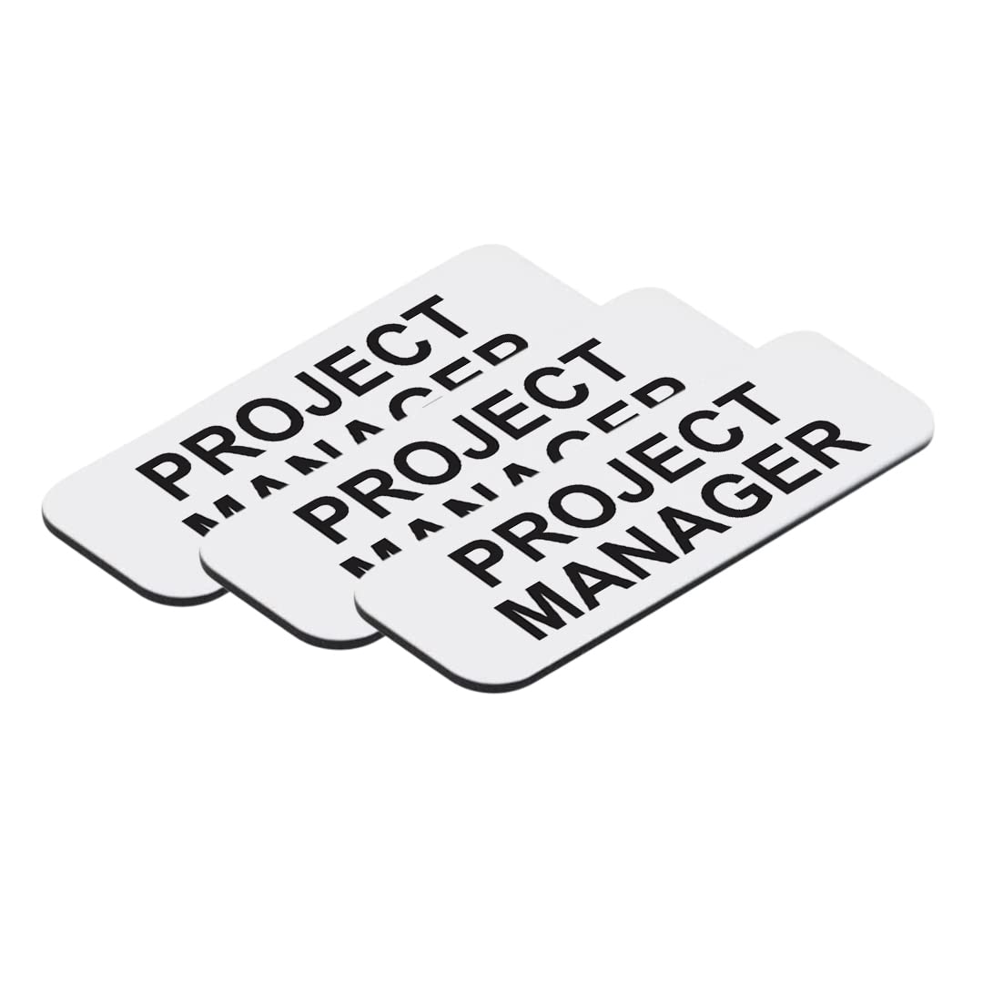 Project Manager 1 x 3" Name Tag/Badge, (3 Pack)