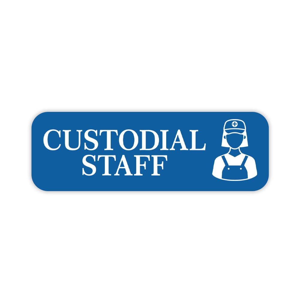 Custodial Staff 1 x 3" Rounded Corner Name Badge | Medical Facilities