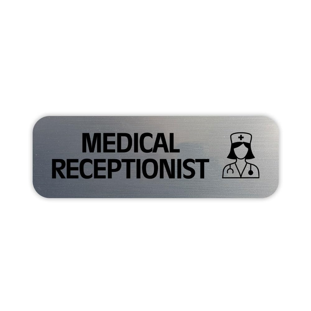 Medical Receptionist 1 x 3" Rounded Corner Name Badge | Medical Facilities