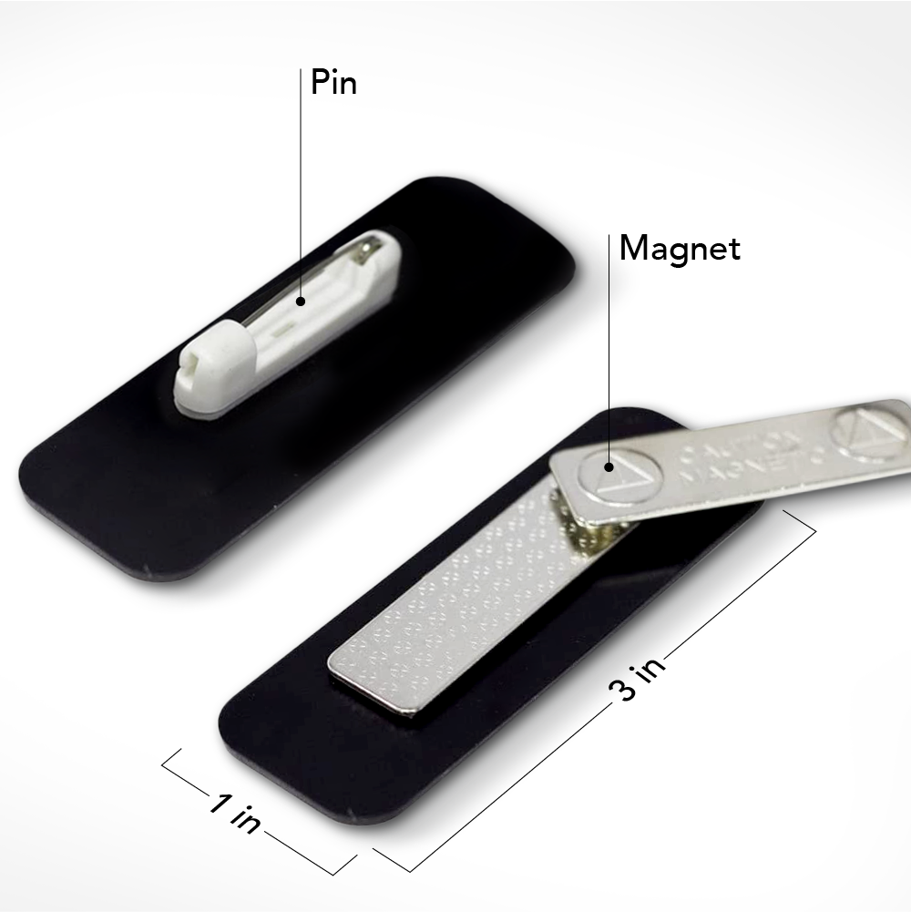 1" x 3" Name Tag Badge Blanks with Magnetic Backing - 50 Pack