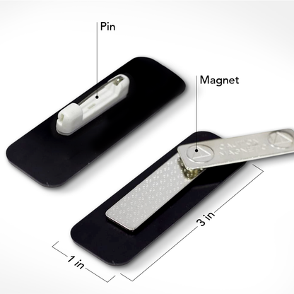 1" x 3" Name Tag Badge Blanks with Magnetic Backing - 50 Pack