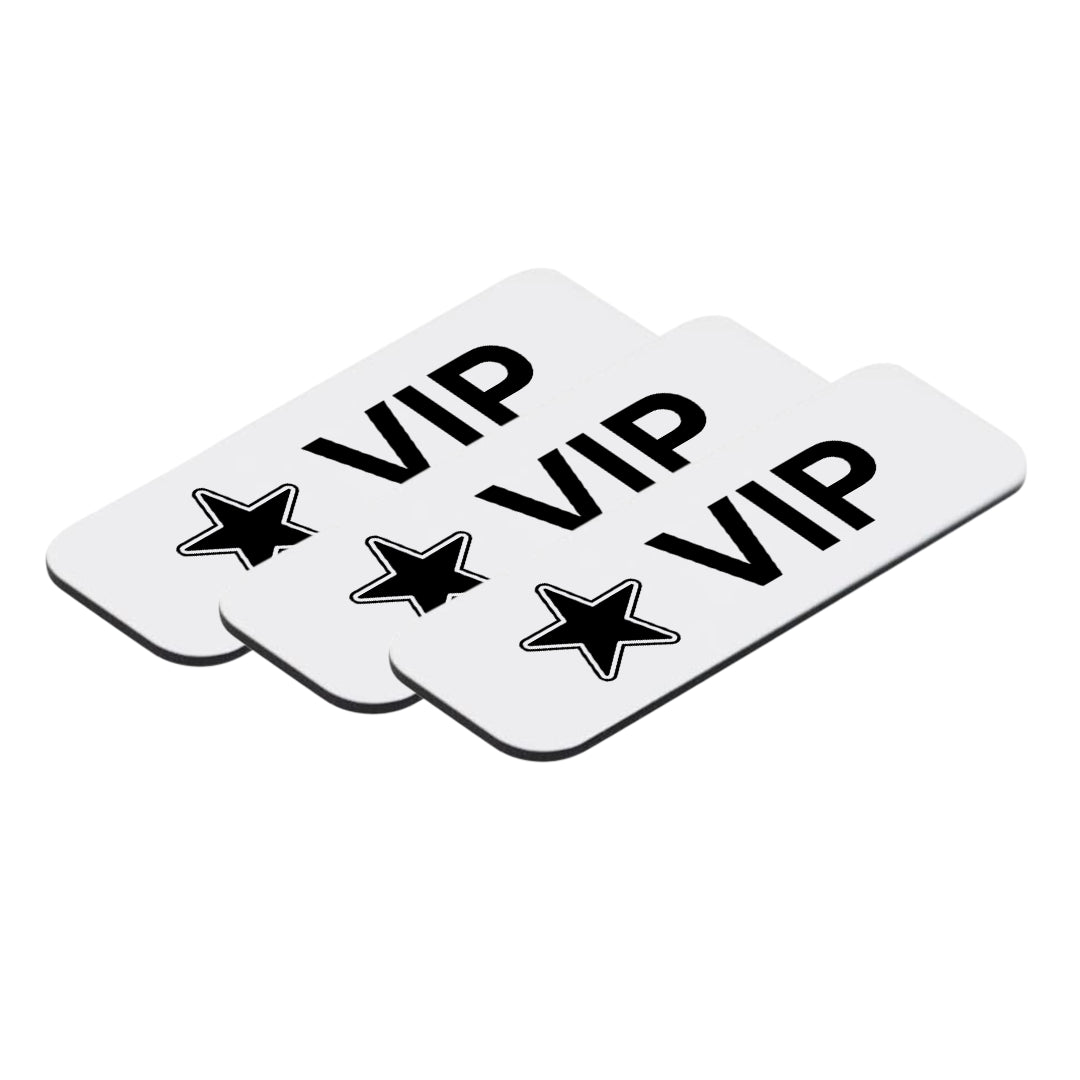 VIP (Star) 1 x 3" Name Tag/Badge, (3 Pack)