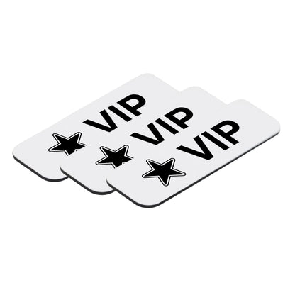 VIP (Star) 1 x 3" Name Tag/Badge, (3 Pack)