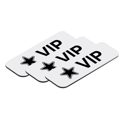 VIP (Star) 1 x 3" Name Tag/Badge, (3 Pack)