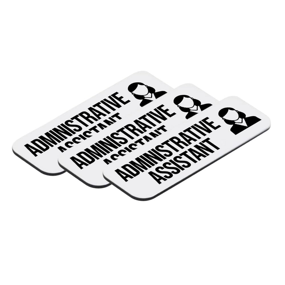 Administrative Assistant 1 x 3" Rounded Corner Name Badge | Medical Facilities