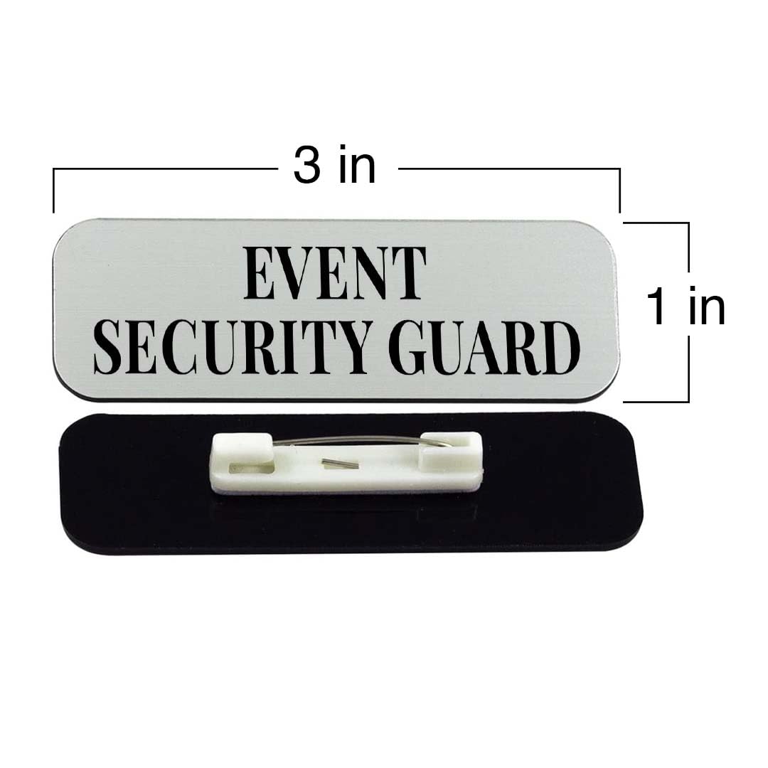 Event Security Guard 1 x 3" Rounded Corner Name Badge | Stock Name Badges