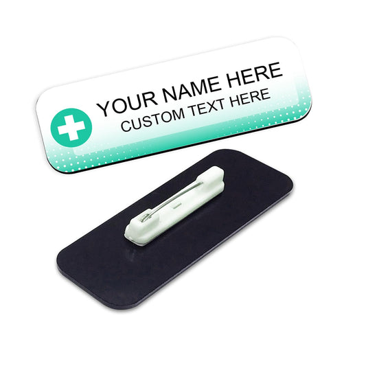 Personalized Medical Hospital Name Tags 1 x 3" or 1.5 x 3" Size Rounded Corners Pin or Magnet Backing - Custom Personalize...