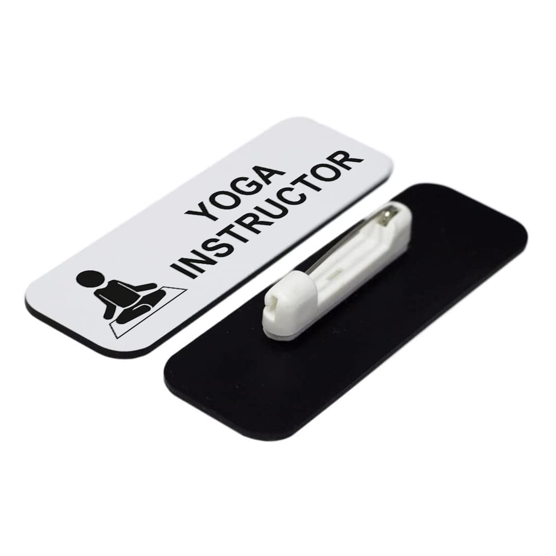 Signs ByLITA, Yoga Instructor 1 x 3" Name Tag/Badge, (3 Pack)