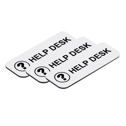Help Desk 1 x 3" Name Tag/Badge, (3 Pack)
