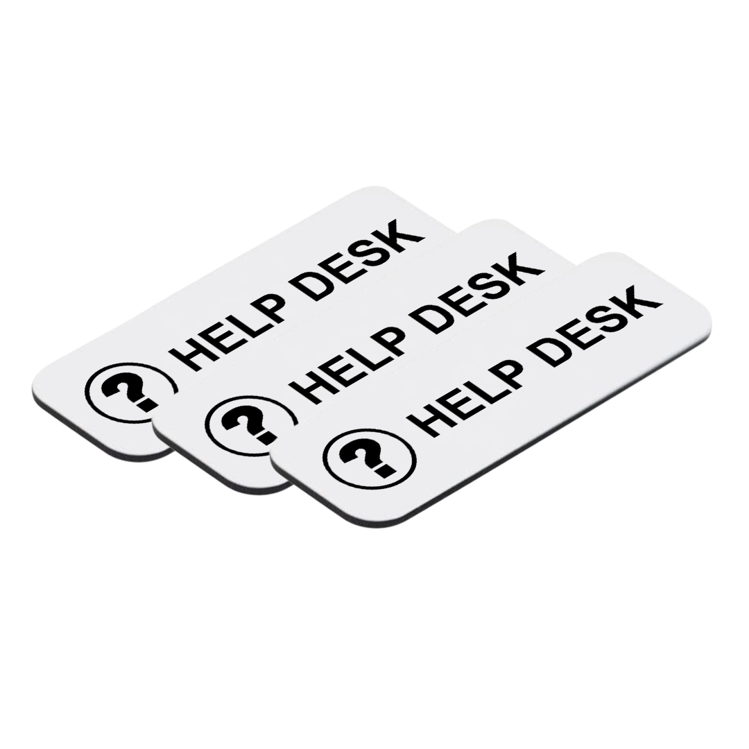 Help Desk 1 x 3" Name Tag/Badge, (3 Pack)