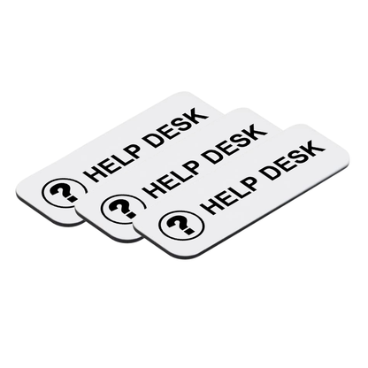 Help Desk 1 x 3" Name Tag/Badge, (3 Pack)