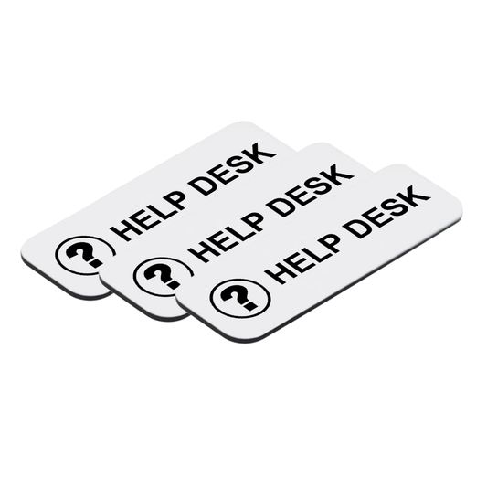 Help Desk 1 x 3" Name Tag/Badge, (3 Pack)