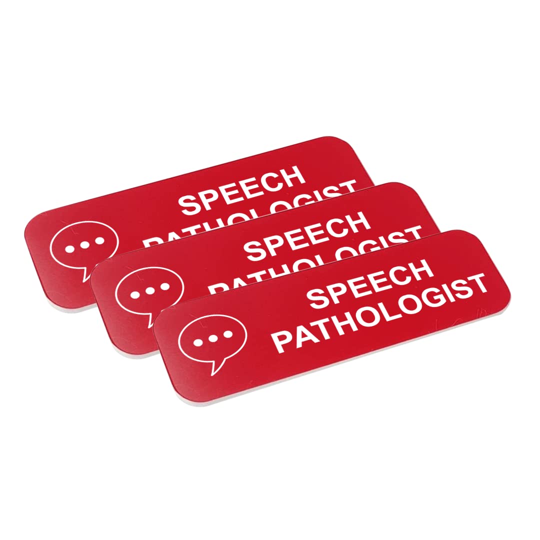 Speech Bubble, Speech Pathologist 1" x 3" Name Tag/Badge, (3 Pack)