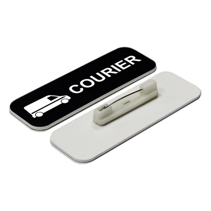 Courier (Van Design) 1 x 3" Name Tag/Badge, (3 Pack)