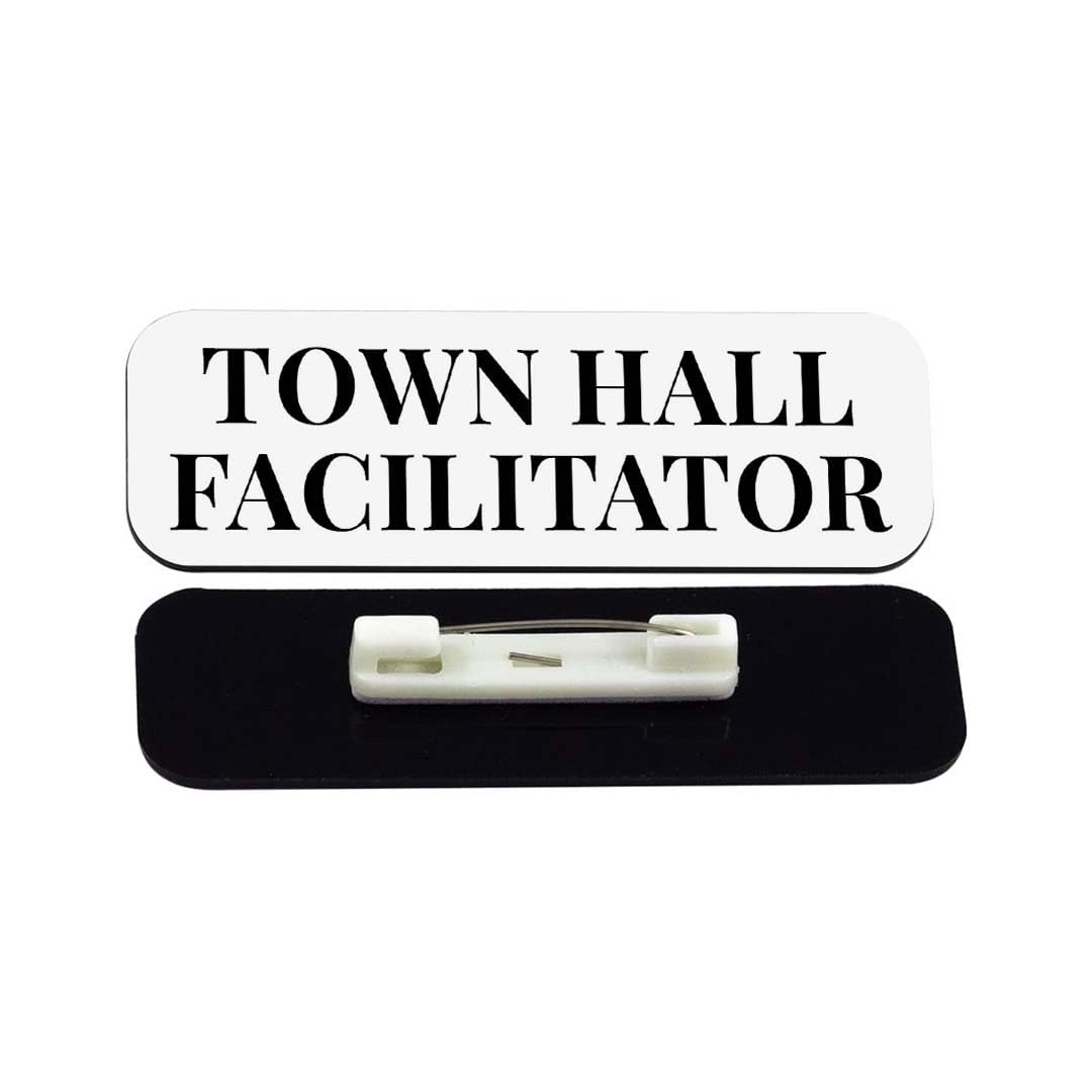 Town Hall Facilitator 1 x 3" Rounded Corner Name Badge | Stock Name Badges